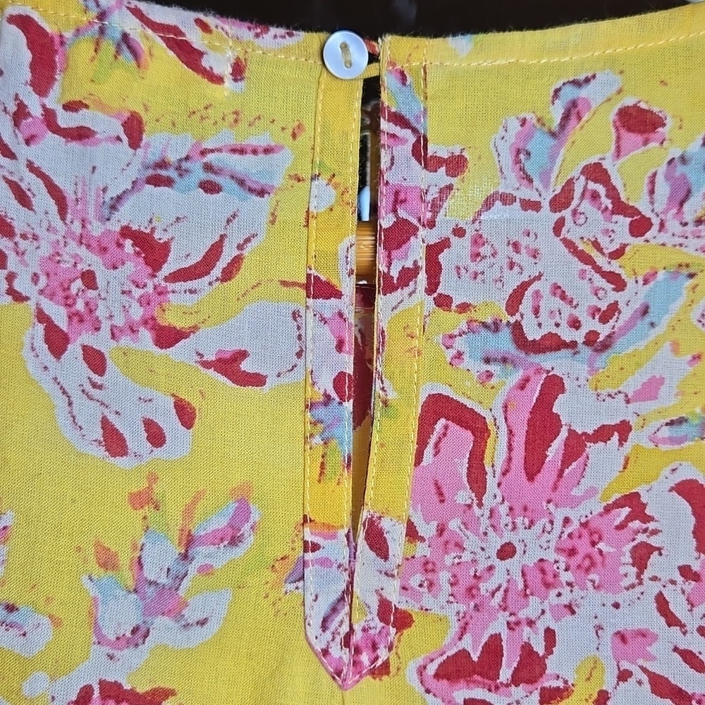 Jane Valken Cotton Floral A-Line Teired 3/4 Belled Sleeved Midi Dress NWOT - Picture 9 of 11